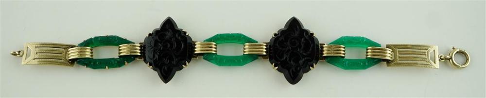 14K YELLOW GOLD VINTAGE BLACK AND 33a7e6