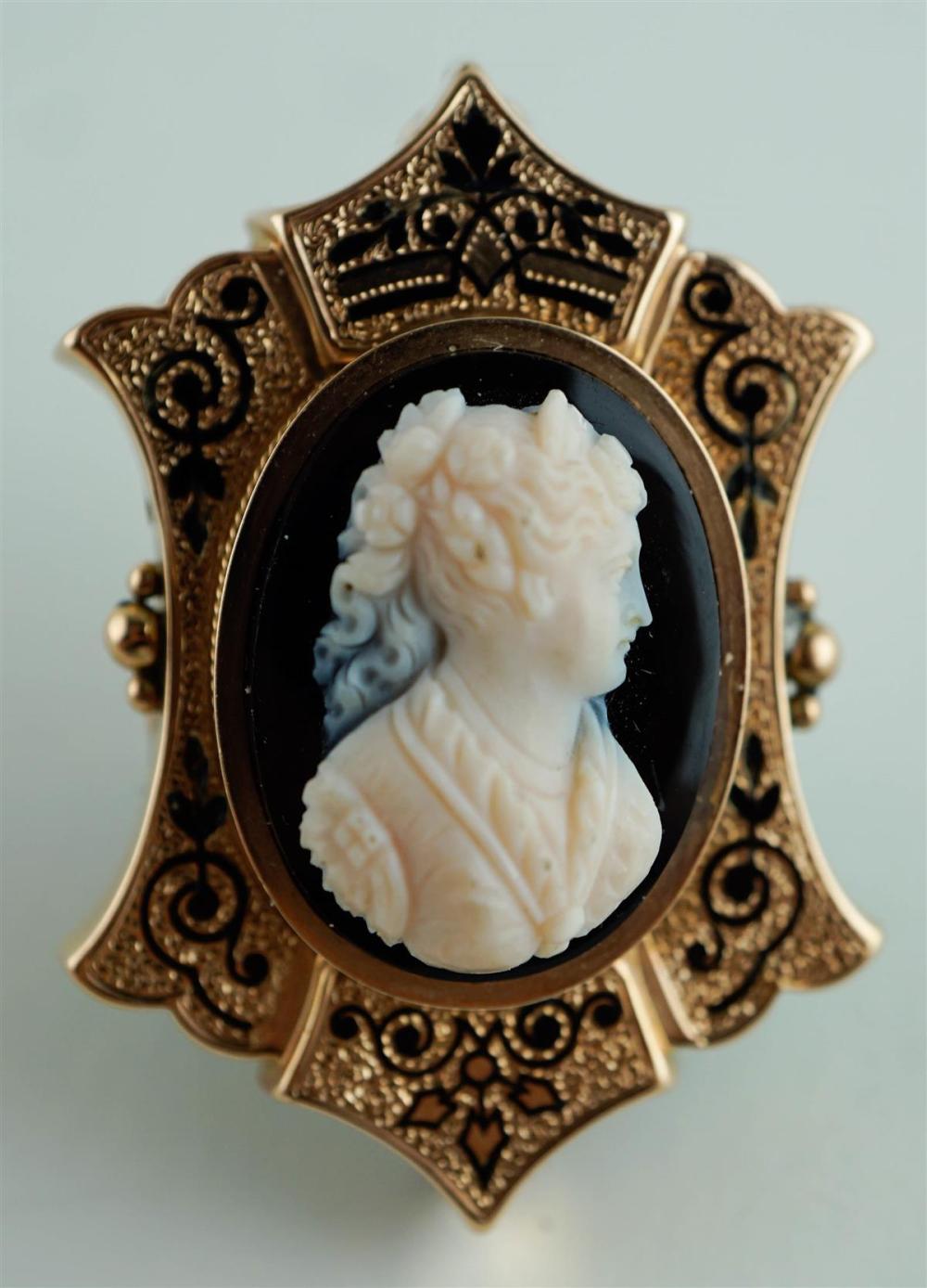 12K YELLOW GOLD CAMEO PIN PENDANT12K 33a7f7