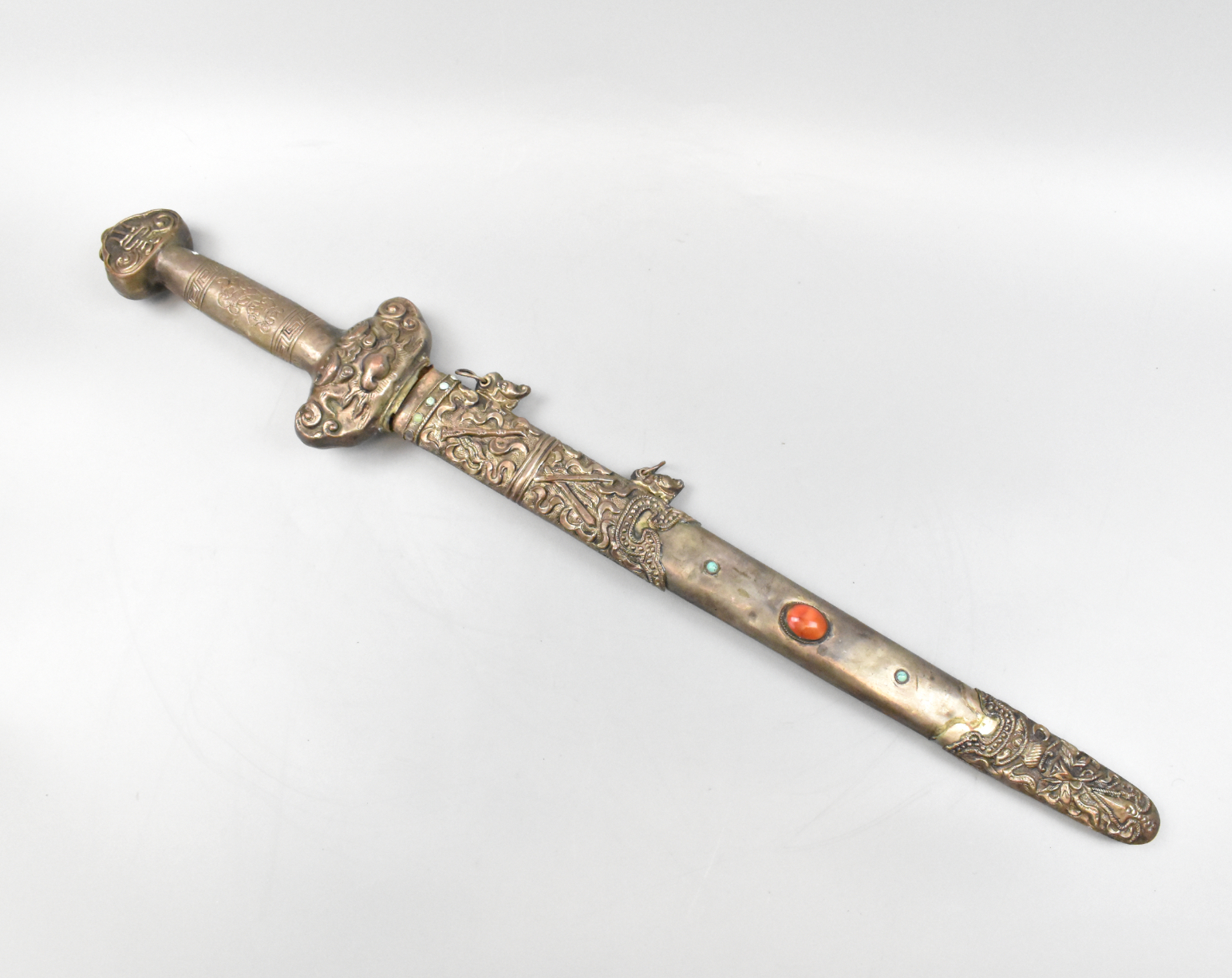 CHINESE SWORD INLAID W CORAL  33a821