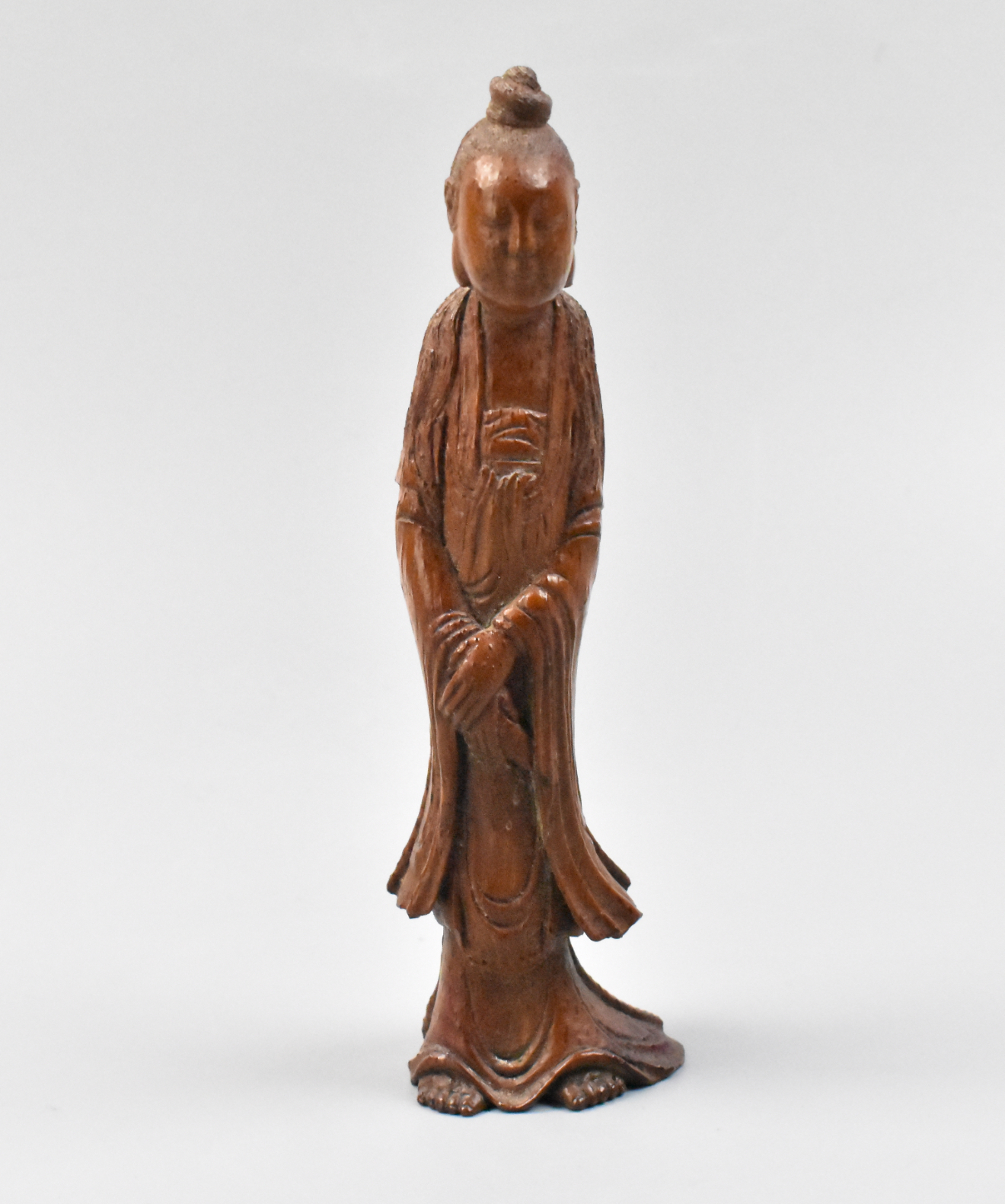 CHINESE BAMBOO CARVED GUANYIN FIGURE  33a85d