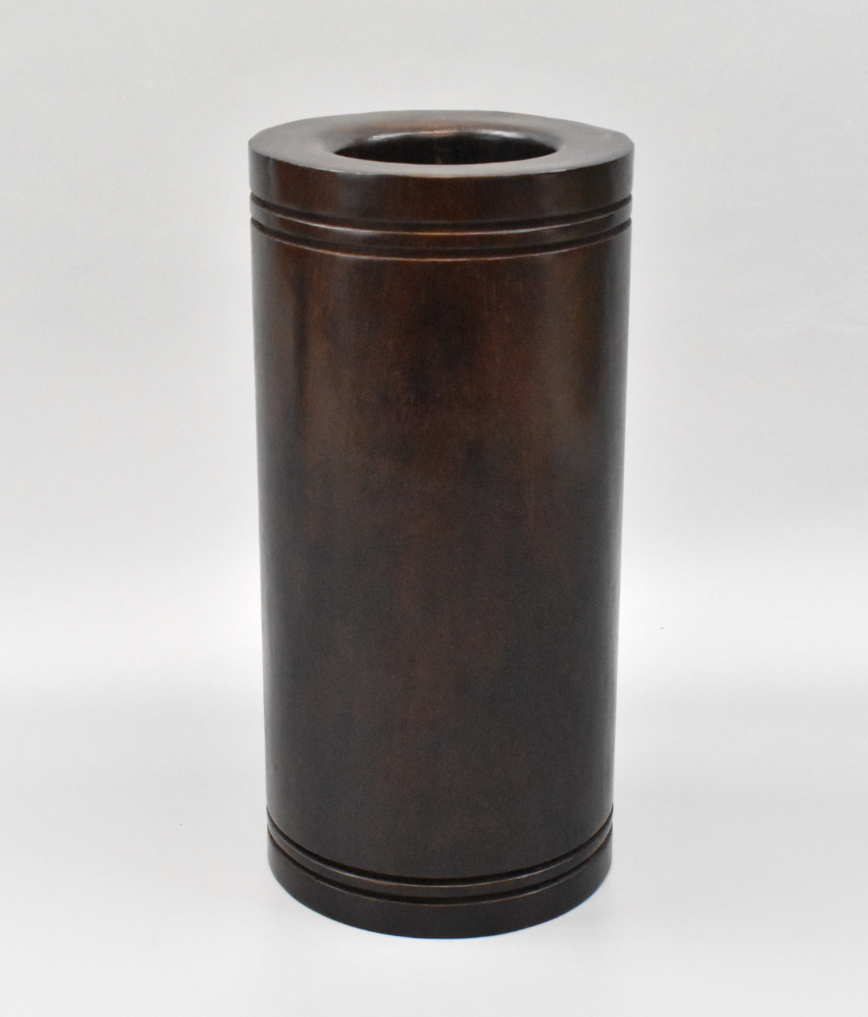 CHINESE ZITAN WOOD CARVED BRUSHPOT