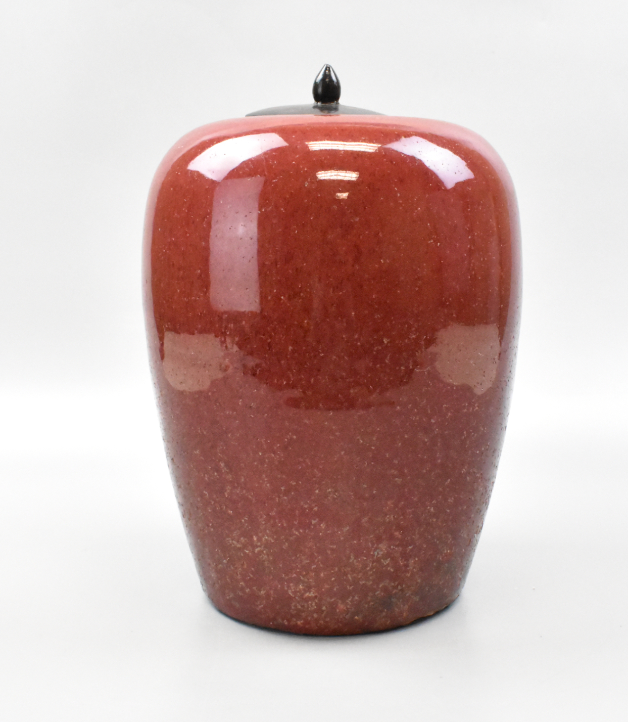 CHINESE RED FLAMBE GLAZED COVERED 33a887