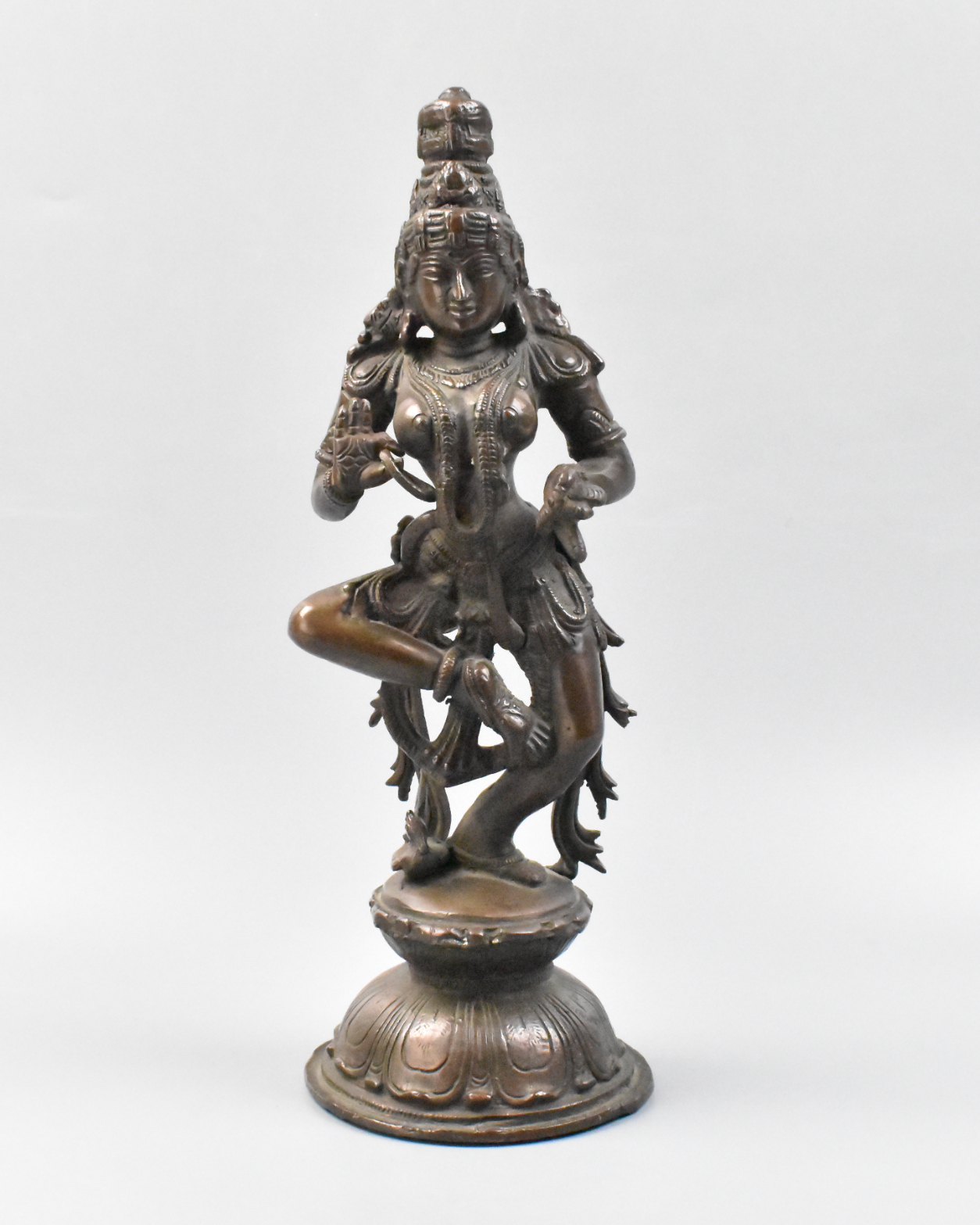 ANTIQUE INDIAN BRONZE SHIVA STATUE  33a89b