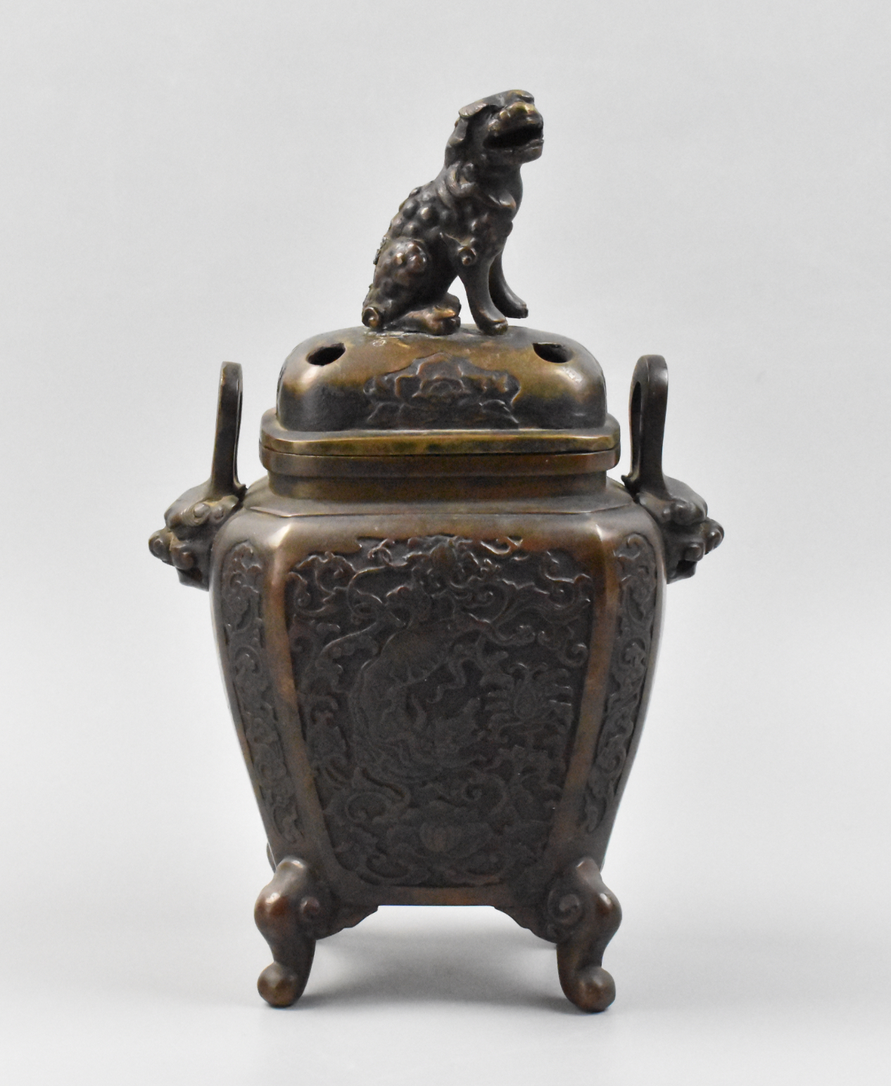 CHINESE BRONZE INCENSE BURNER W/