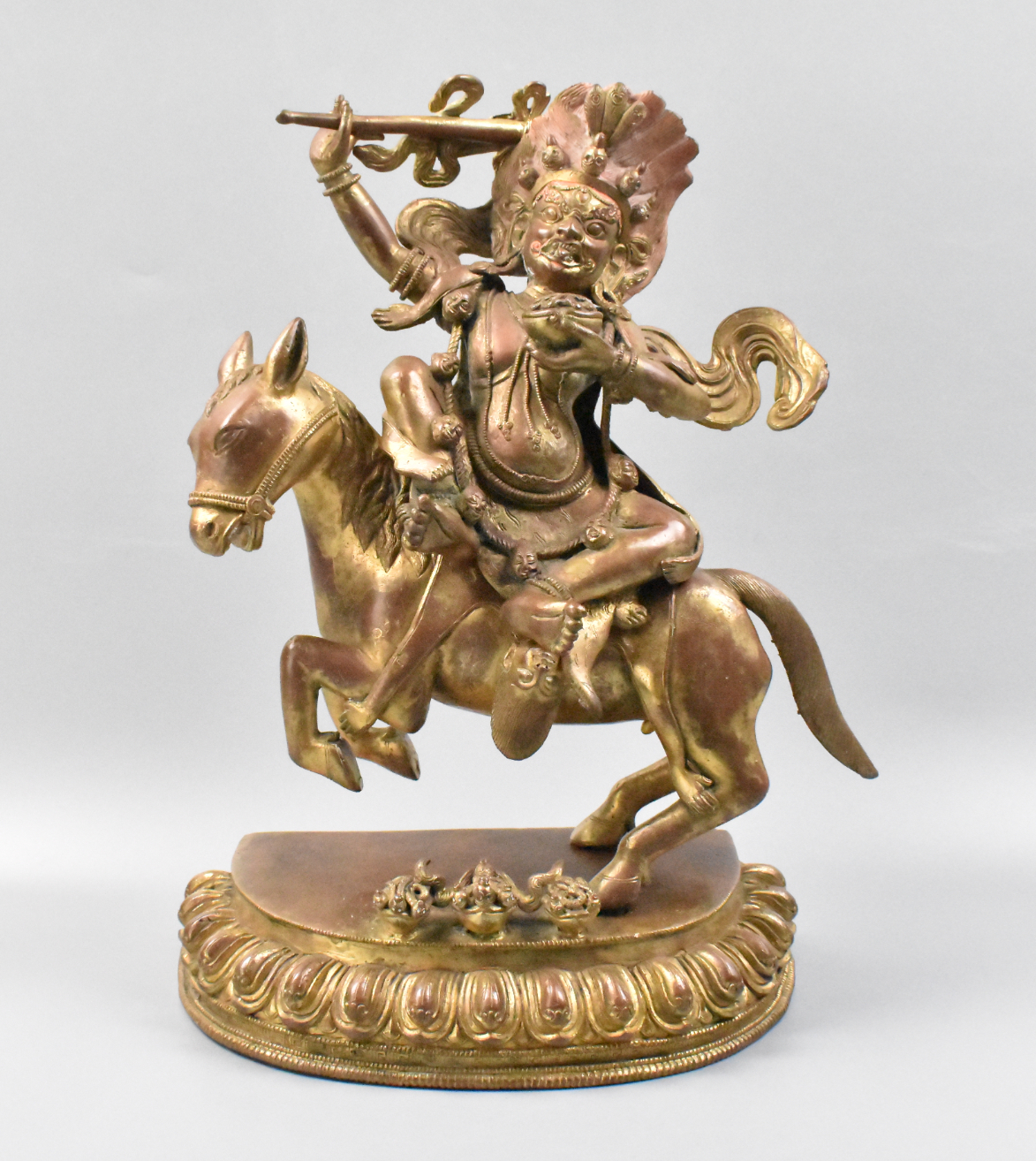 TIBET NEPAL GILT BRONZE GUARDIAN