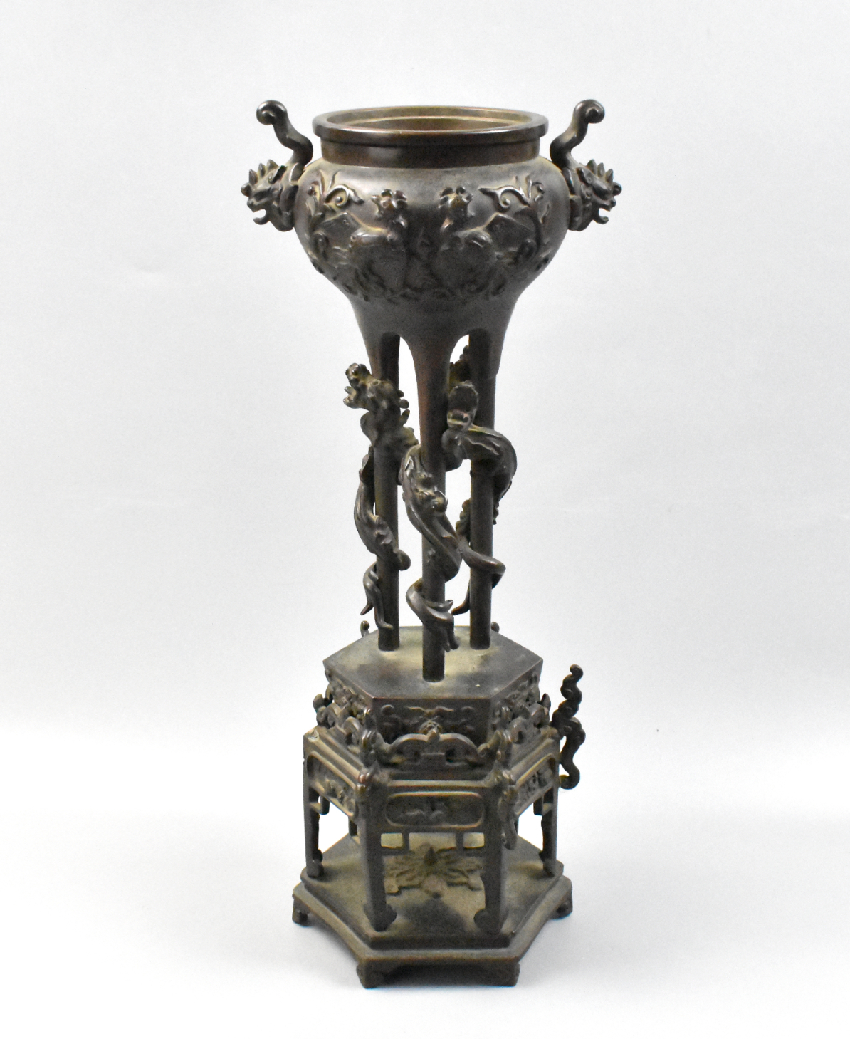 JAPANESE BRONZE CENSER,MEIJI PERIOD