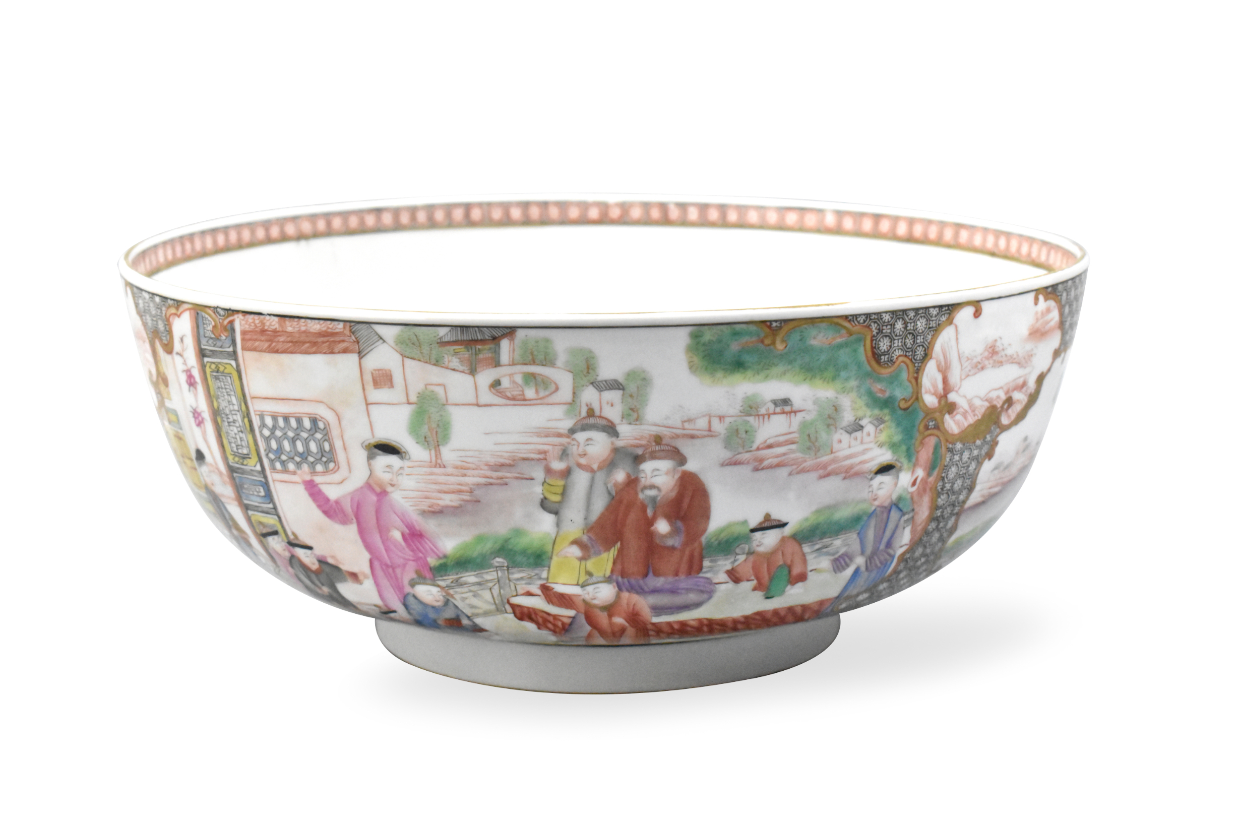 CHINESE CANTON ENAMELED PUNCH BOWL 33a8ea