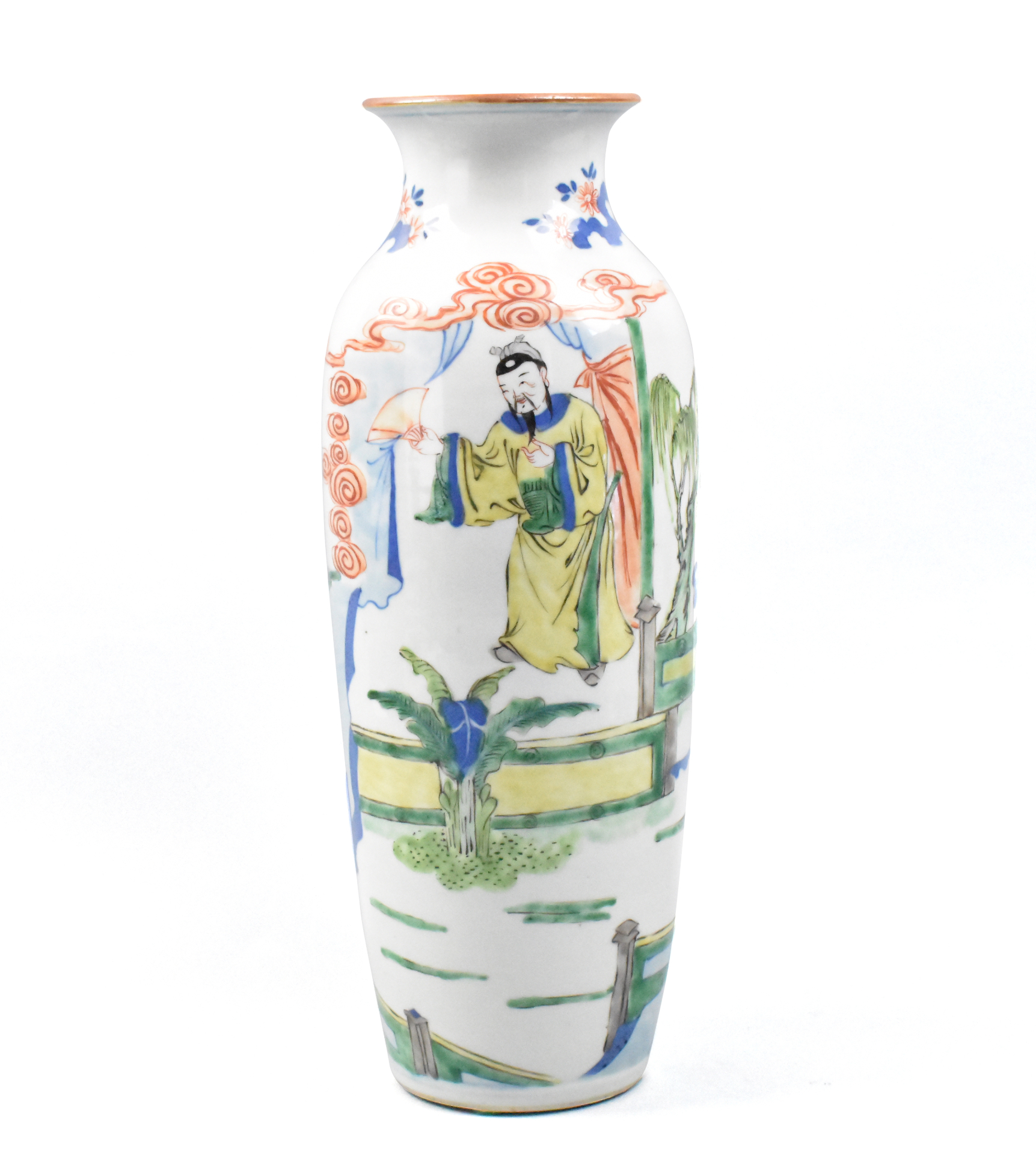 CHINESE FAMILLE VERTE VASE W FIGURES  33a8f0