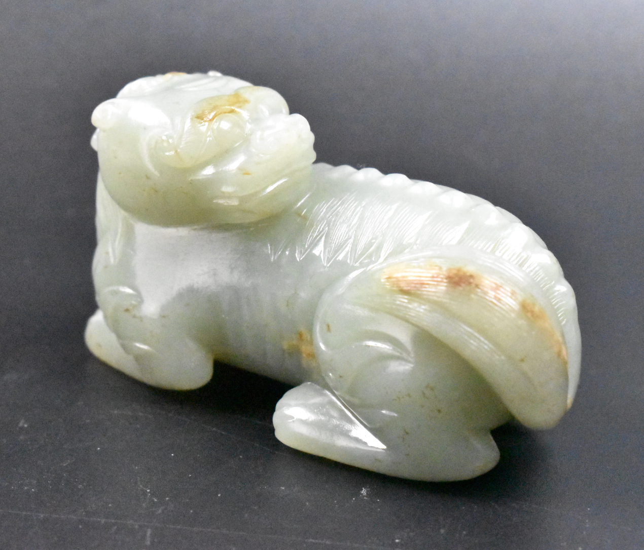 CHINESE JADE CARVED BEAST, QING