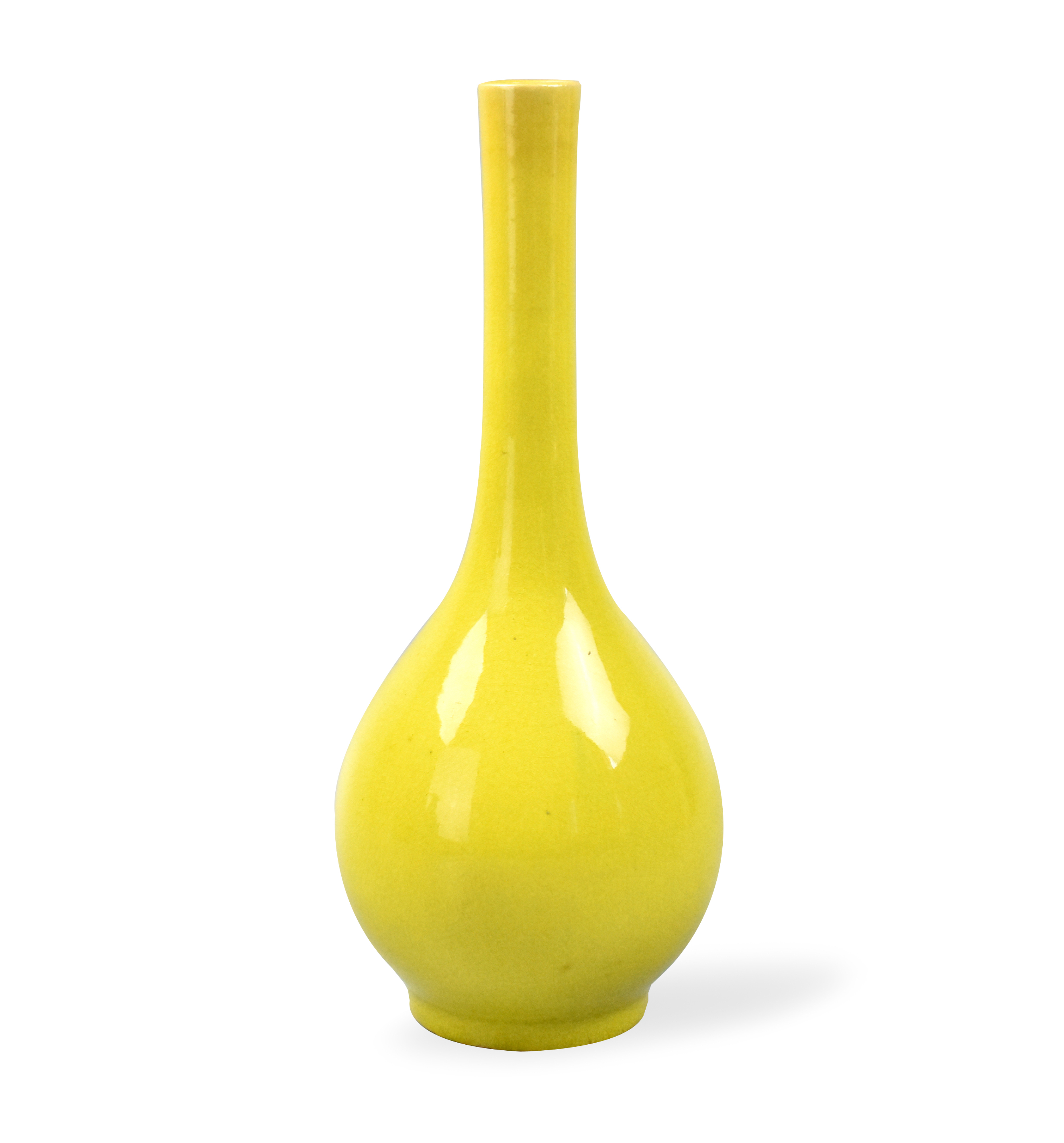 CHINESE YELLOW GLAZED LONG NECK 33a964