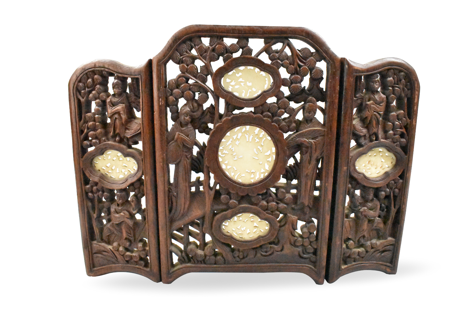 CHINESE WOOD CARVED TABLE SCREEN