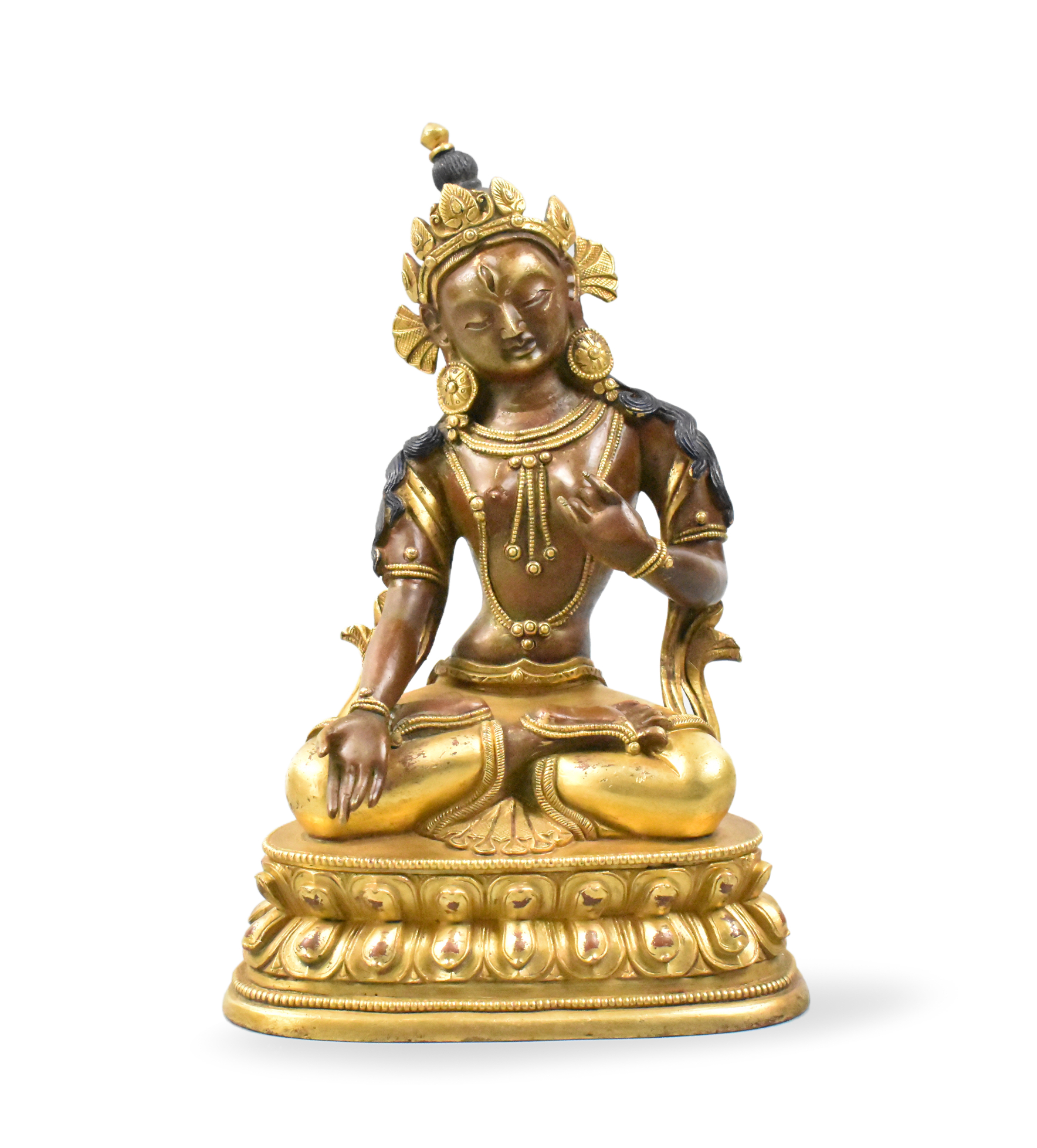 CHINESE GILT BRONZE USNISA SITAPATRA 33a99c