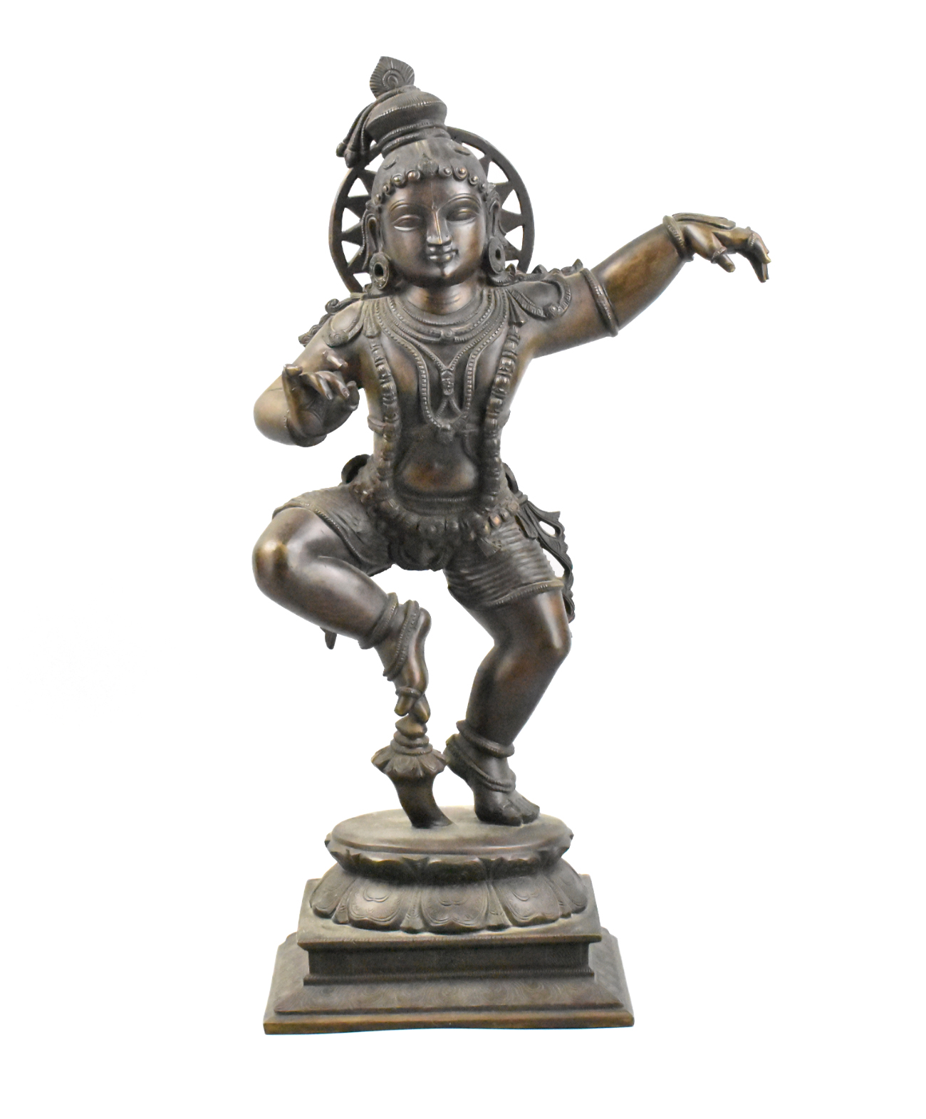 LARGE ANTIQUE INDIAN BRONZE FIGURINE,