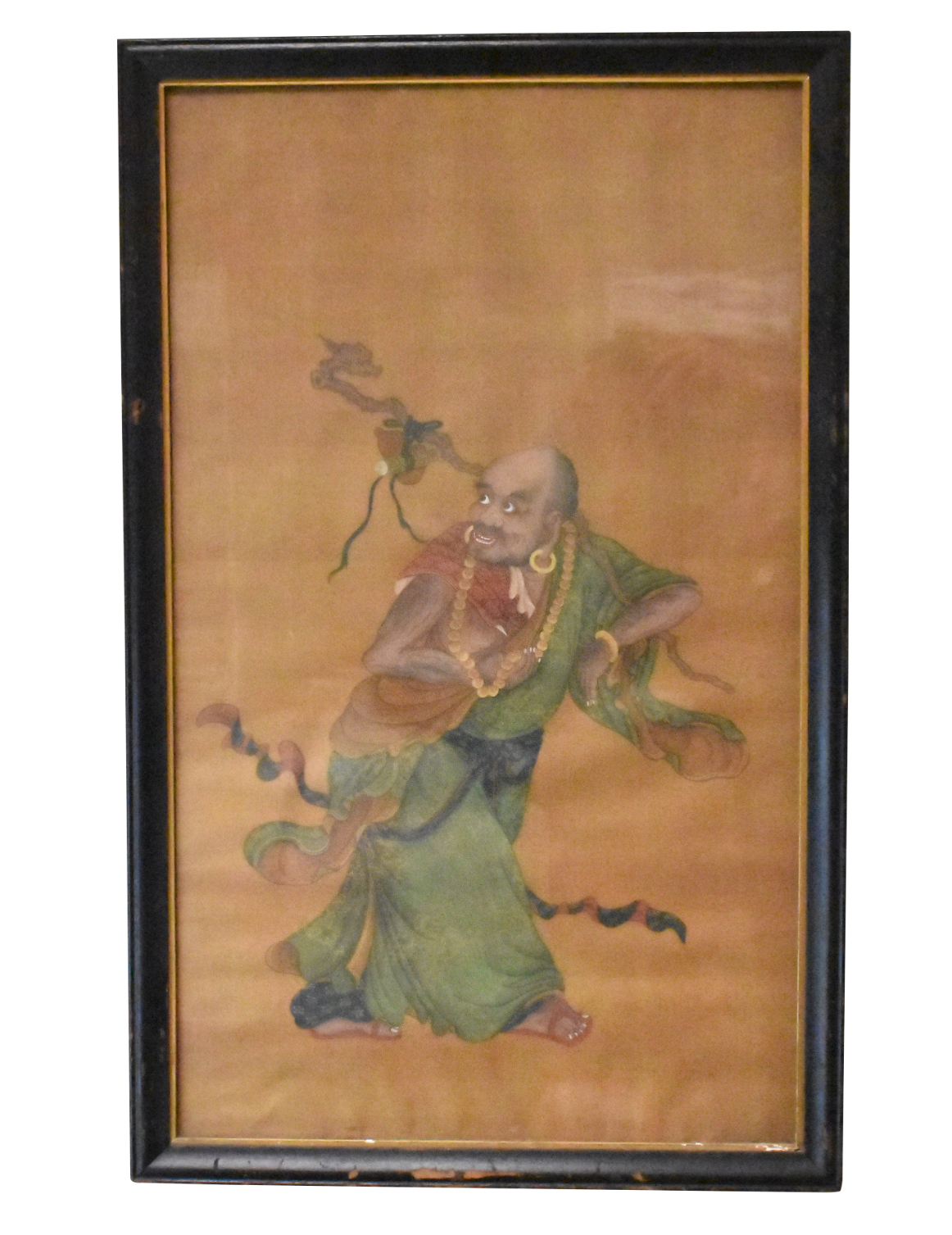 CHINESE FRAMED SILK LUOHAN PAINTING 33a9c1