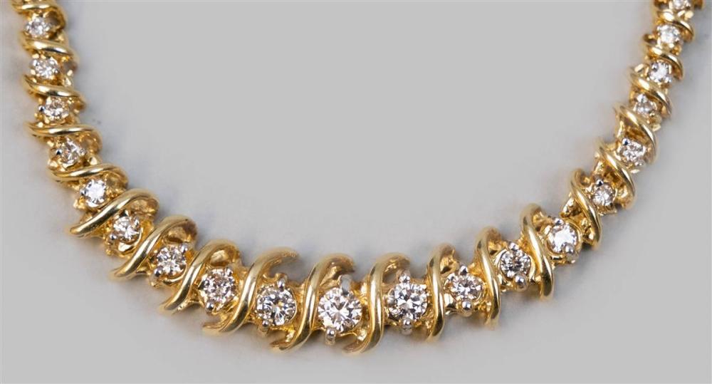 14K YELLOW GOLD DIAMOND NECKLACE14K