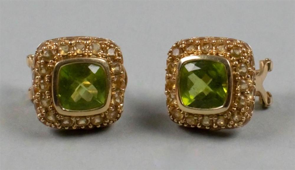 14K YELLOW GOLD PERIDOT AND CITRINE