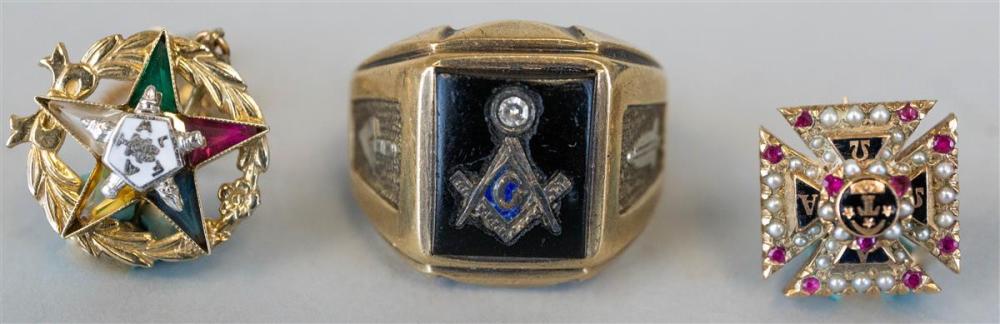 COLLECTION OF MASONIC JEWELRYCOLLECTION