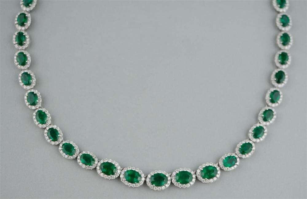 18K WHITE GOLD EMERALD AND DIAMOND 33aa45