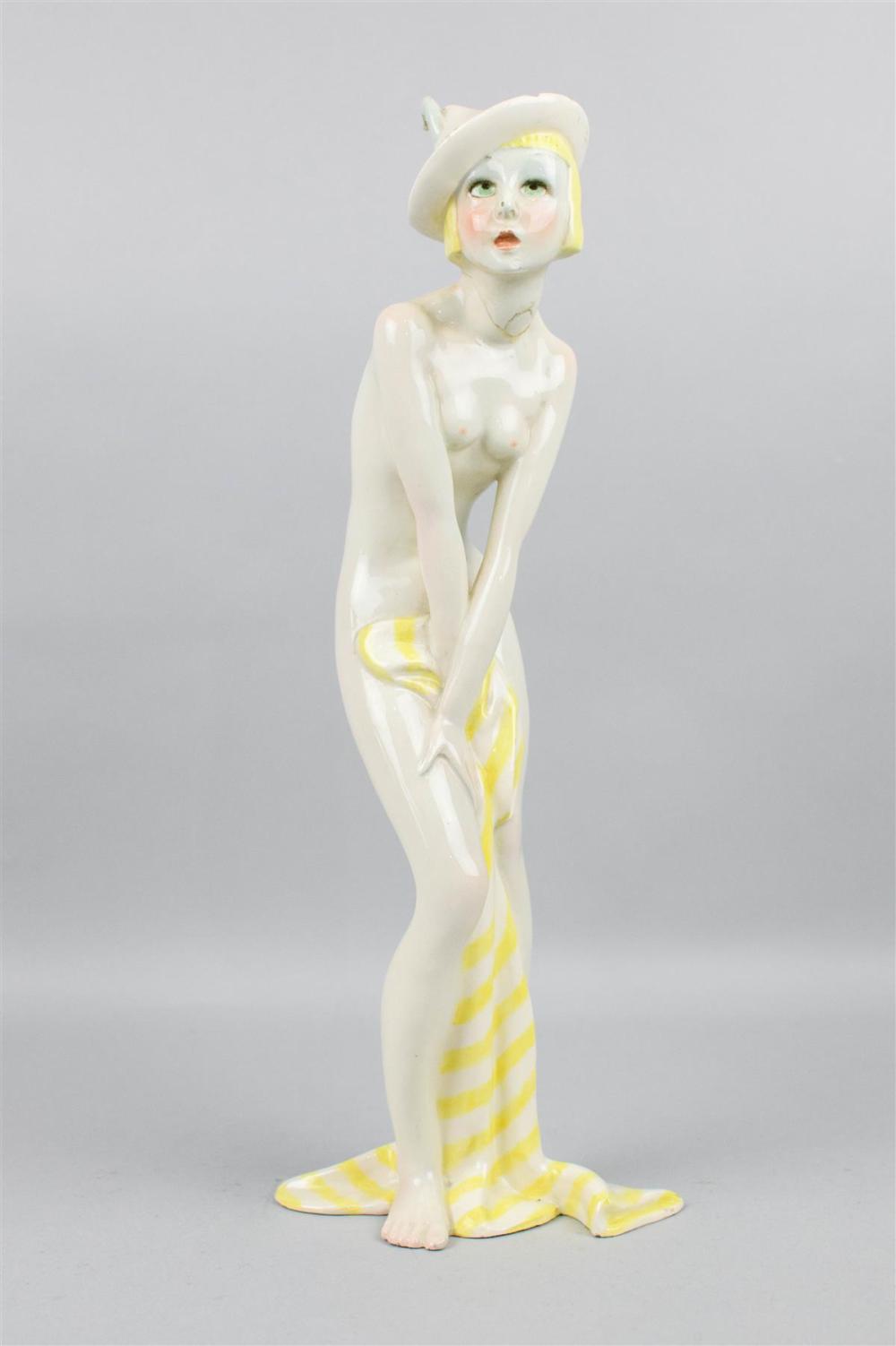 ESSEVI ART DECO EARTHENWARE FIGURE 33aa88