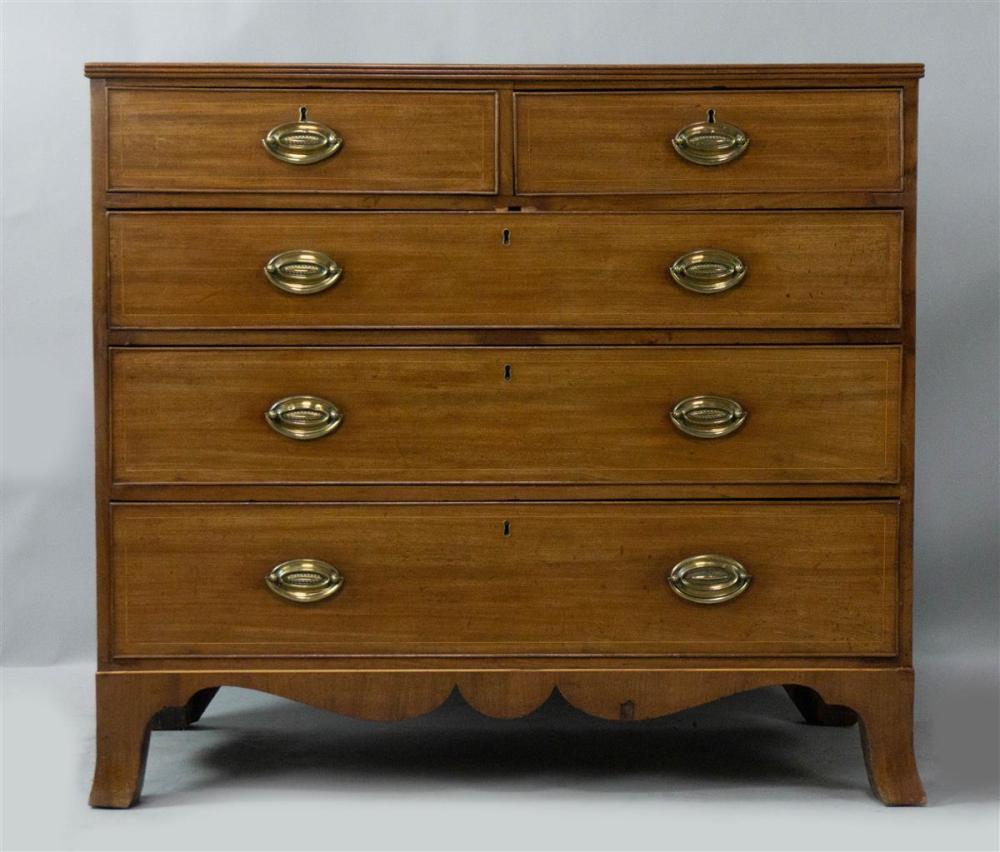 GEORGE III MAHOGANY CHEST OF DRAWERS  33aa96