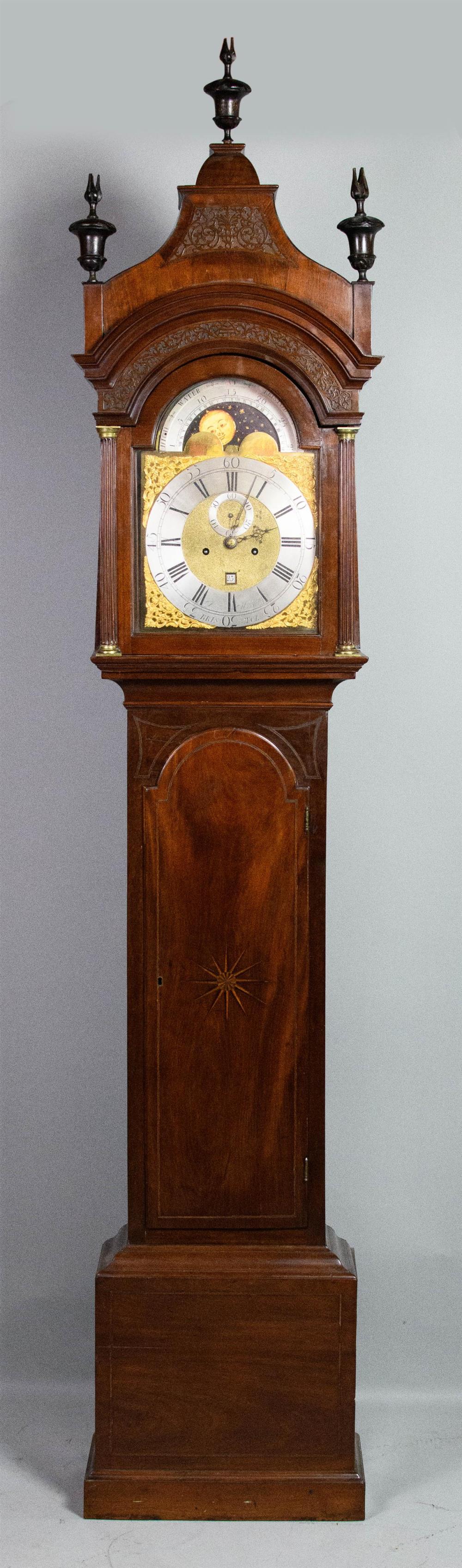 GEORGE III INLAID MAHOGANY TALL CASE