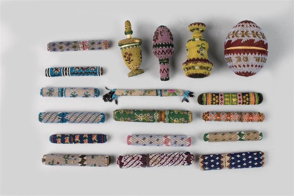 COLLECTION OF VICTORIAN BEADED SEWING