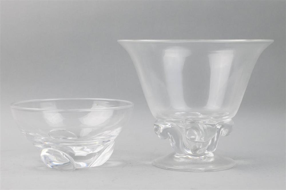 TWO STEUBEN COLORLESS GLASS BOWLSTWO