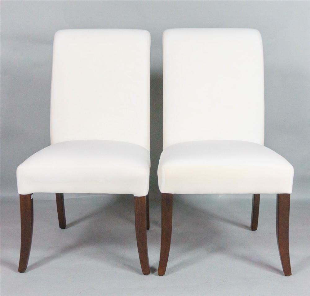 PAIR OF POTTERY BARN WHITE UPHOLSTERED