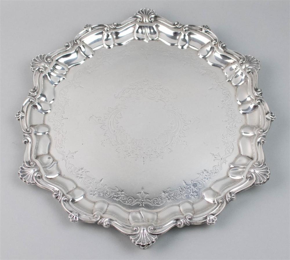 ENGLISH EDWARDIAN SILVER SALVERENGLISH 33ab53