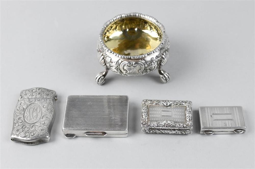 FIVE ENGLISH SMALL SILVER AND PLATED 33ab56