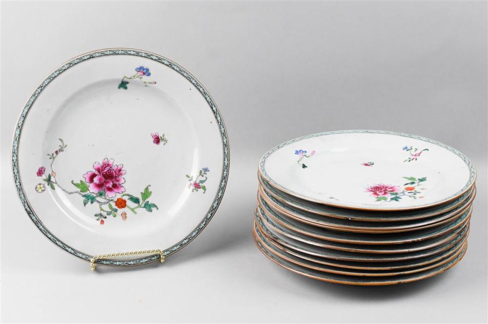 SET OF 11 CHINESE EXPORT FAMILLE ROSE