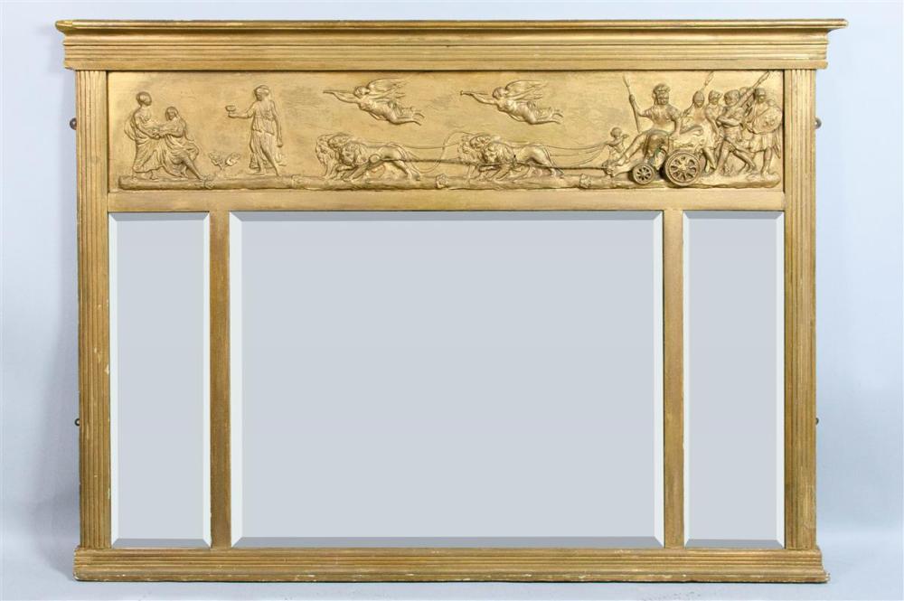 VICTORIAN GILTWOOD OVERMANTEL MIRROR  33abb7