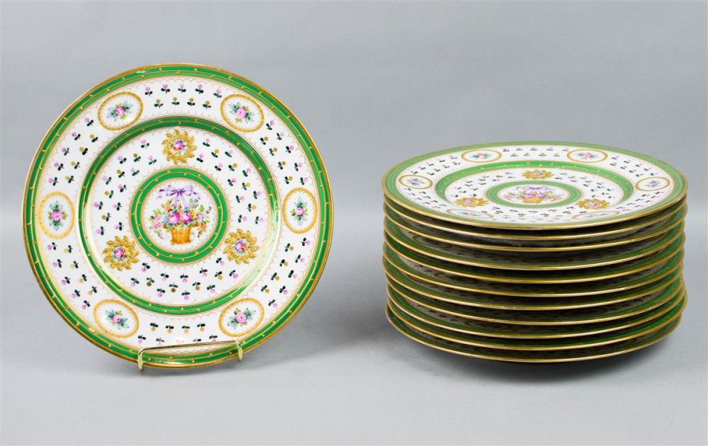 SET OF 12 LIMOGES 'SEVRES STYLE'