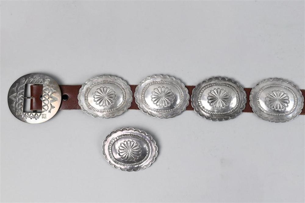 NATIVE AMERICAN SILVER CONCHO BELT  33ac4b