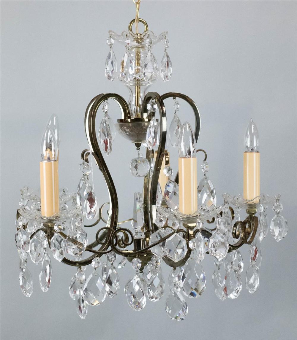 LOUIS XV STYLE BRASS AND CRYSTAL 33ac5e