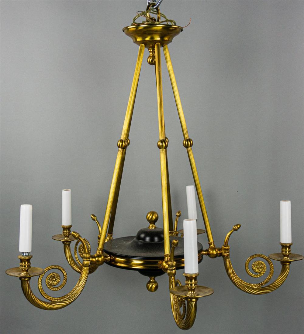 REGENCY STYLE BLACK PAINTED BRASS