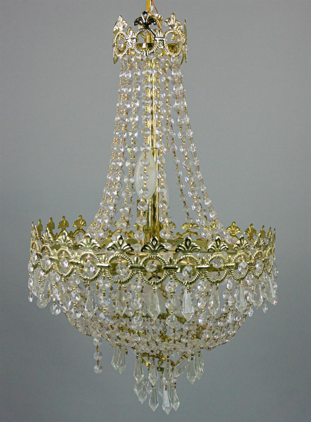 NEOCLASSICAL STYLE BRASS AND CRYSTAL 33ac73