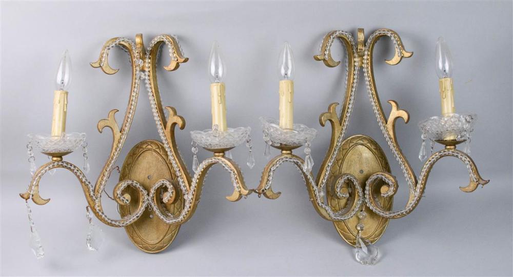 PAIR OF ROCOCO STYLE GOLD PAINTED