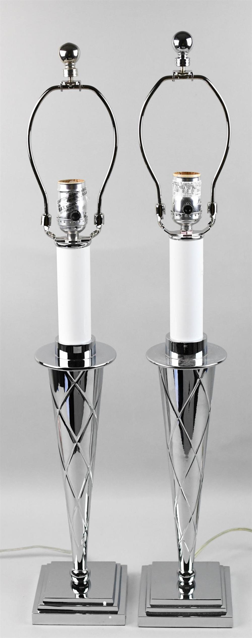 PAIR OF CONTEMPORARY POLISHED NICKEL 33ac8a