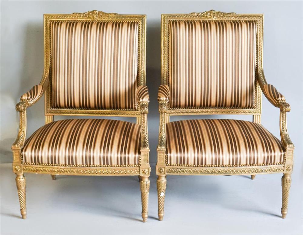 PAIR OF LOUIS XVI STYLE GOLD PAINTED