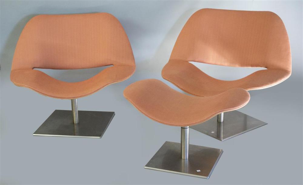 PAIR OF MODERN MOLDED AND PEACH