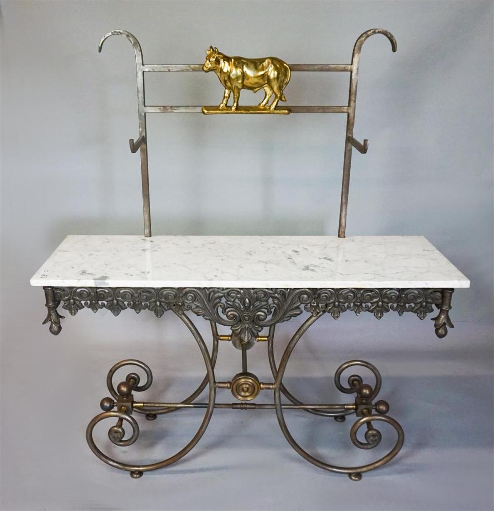 FRENCH WROUGHT IRON AND MARBLE