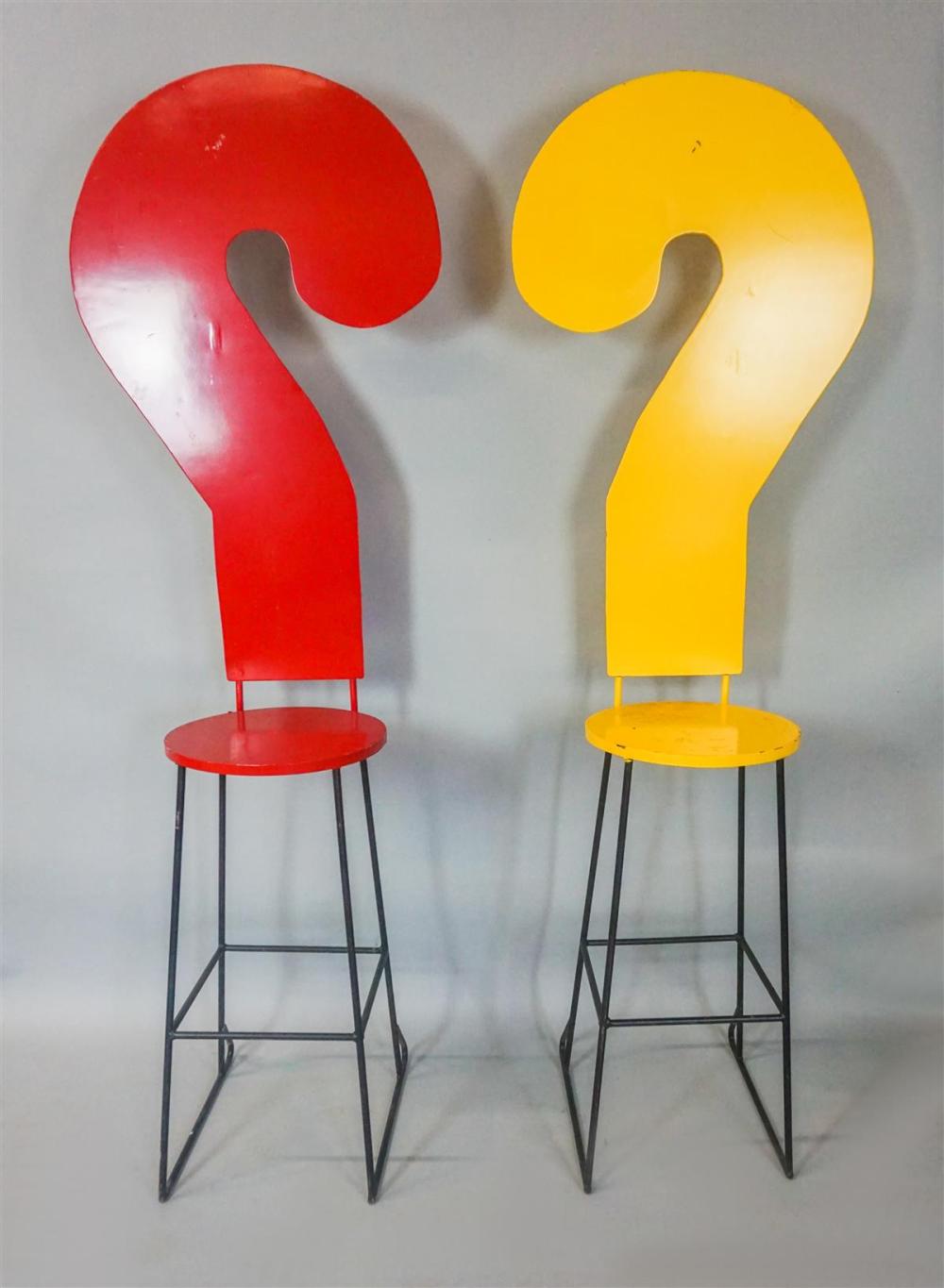 PAIR OF CONTEMPORARY QUESTION MARK