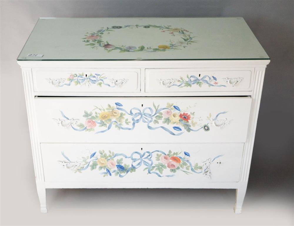 VICTORIAN STYLE HAND PAINTED CHEST 33aced