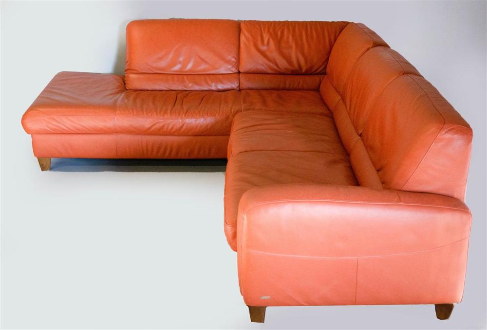 ITALIAN TERRACOTTA LEATHER SECTIONAL 33acf4