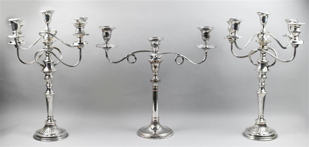 PAIR OF SHEFFIELD PLATED LARGE CANDLESTICKS