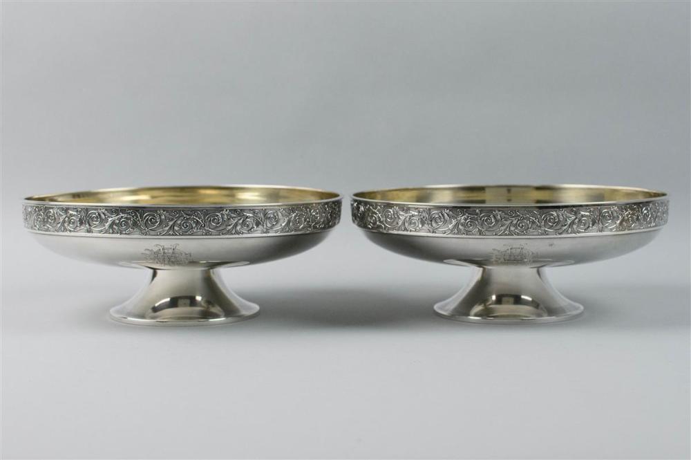 PAIR OF EARLY GORHAM SILVER FOOTED