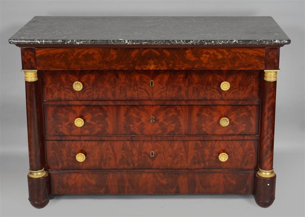 FRENCH EMPIRE FLAME MAHOGANY AND