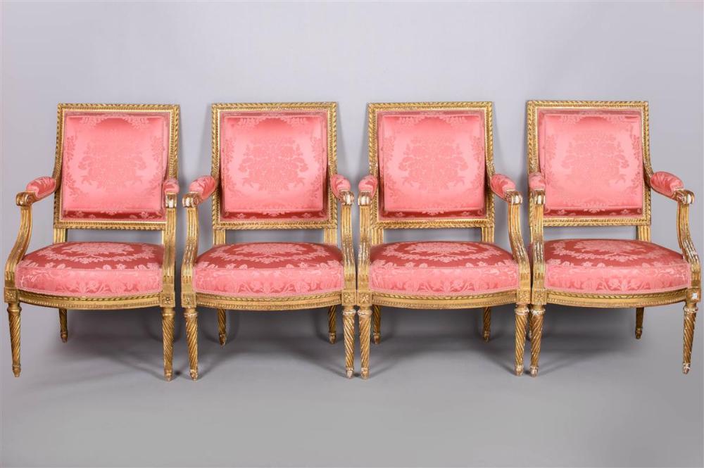 SUITE OF FOUR RESTAURATION GILTWOOD