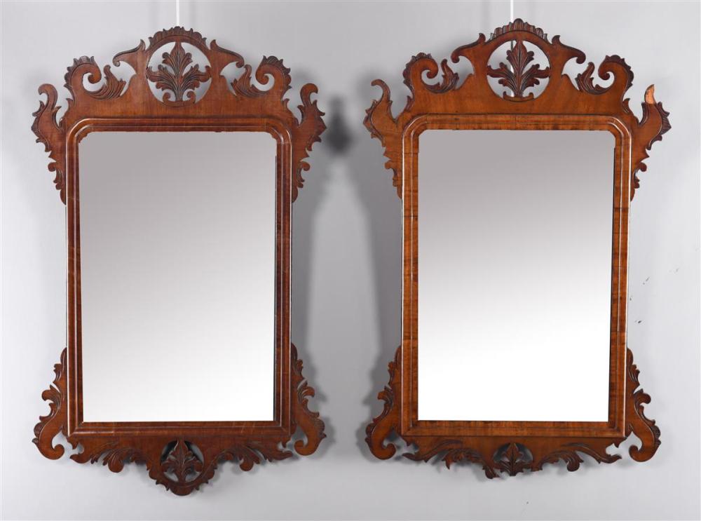 PAIR OF CHIPPENDALE MAHOGANY MIRRORS  33ad64